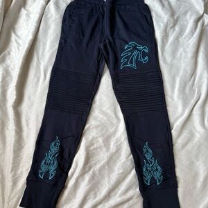 Disney Parks Exclusive Hades Hercules Joggers Black Blue Embroidery NWT Men’s S